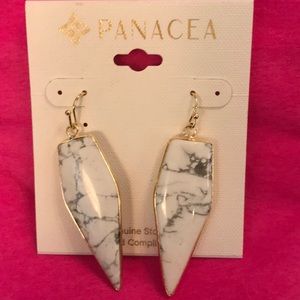 Gray and white earrings